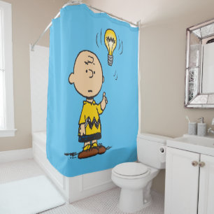 Peanuts   Charlie Brown's Light Bulb Idea Shower Curtain