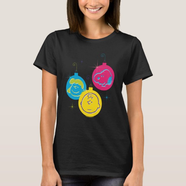 Peanuts Christmas Baubles Trio T-Shirt (Front)
