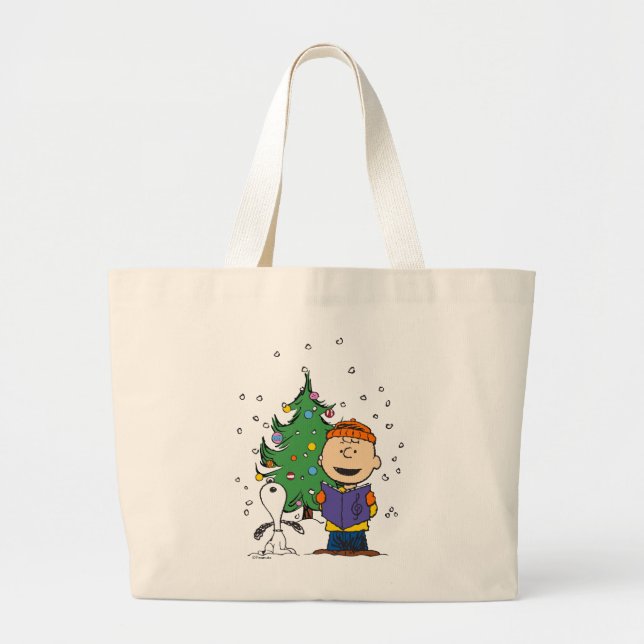 Peanuts | Christmas Caroling Large Tote Bag (Front)