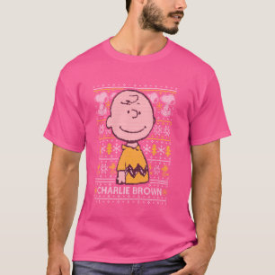 Peanuts Christmas Charlie Brown Knitted Pattern T-Shirt