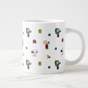 Peanuts Christmas Gift Giving Pattern Large Coffee Mug