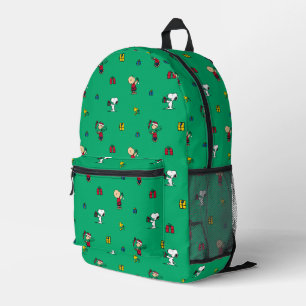 Peanuts   Christmas Gift Giving Pattern Printed Backpack
