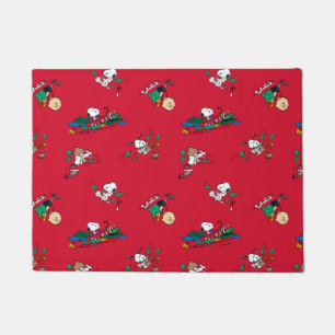 Peanuts   Christmas Gift Wrapping Pattern Doormat