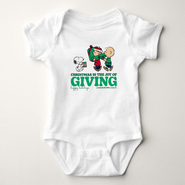 Peanuts | Christmas is the Joy of Giving Baby Bodysuit (Front)