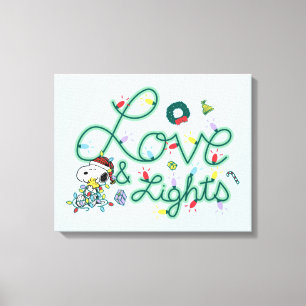 Peanuts   Christmas Love and Lights Canvas Print