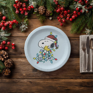 Peanuts   Christmas Love and Lights Paper Plate