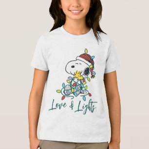 Peanuts   Christmas Love and Lights Tri-Blend Shirt