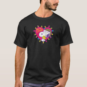 Peanuts Christmas Merry And Bright Love Heart Ragl T-Shirt