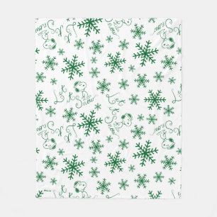 Peanuts   Christmas Snoopy Let It Snow Pattern Fleece Blanket