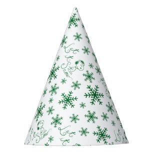 Peanuts Christmas Snoopy Let It Snow Pattern Party Hat