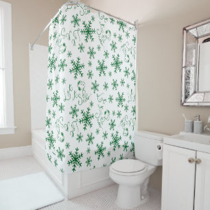 Peanuts   Christmas Snoopy Let It Snow Pattern Shower Curtain