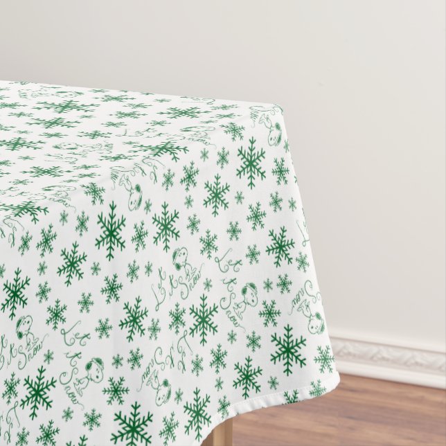 Peanuts | Christmas Snoopy Let It Snow Pattern Tablecloth (In Situ)