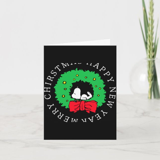 Peanuts Christmas Wreath  Card (Front)