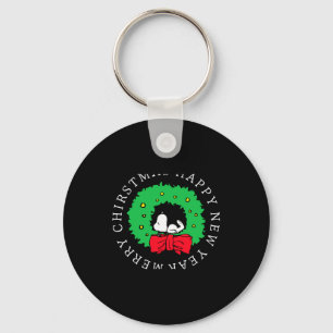 Peanuts Christmas Wreath Key Ring