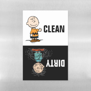 Peanuts   Clean & Dirty Dishes Magnetic Dry Erase Sheet