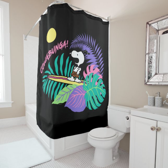 Peanuts | Cowabunga Snoopy Shower Curtain (In Situ)