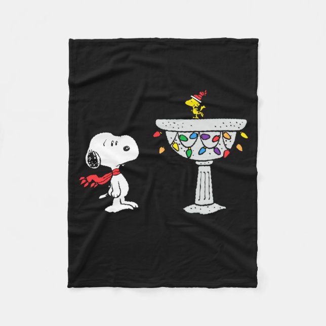 Peanuts Decorated Bird Bath  Fleece Blanket (Front)