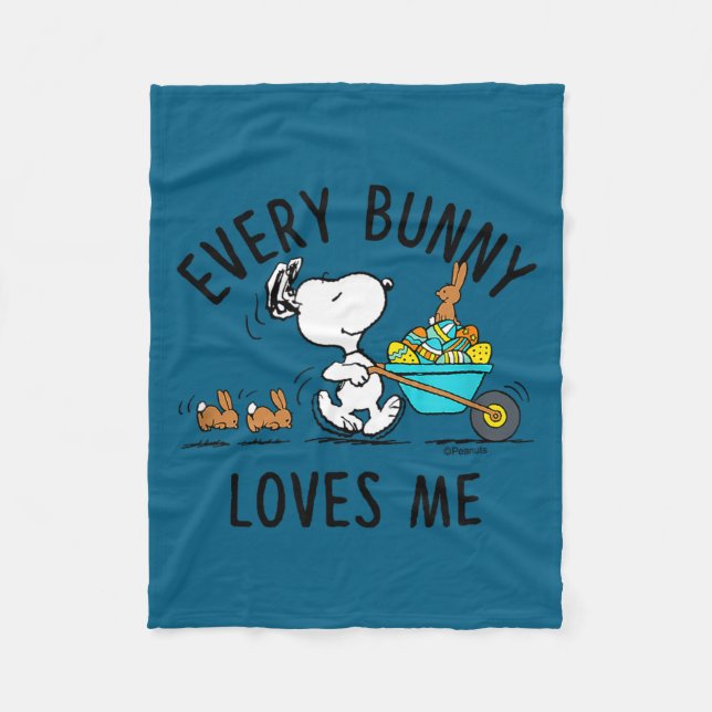 Peanuts - easter - every bunny loves me Peanuts -  Fleece Blanket (Front)