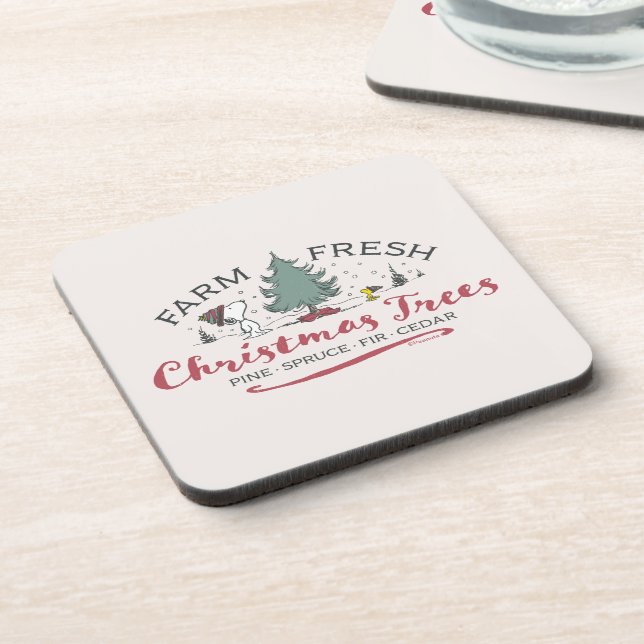 Peanuts | Farm Fresh Christmas Trees Coaster (Left Side)