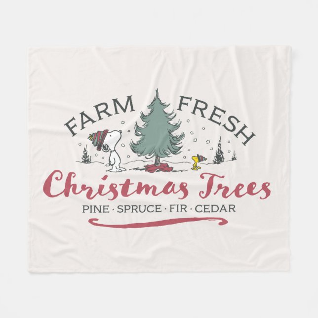 Peanuts | Farm Fresh Christmas Trees Fleece Blanket (Front (Horizontal))