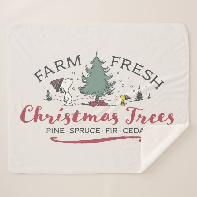 Peanuts | Farm Fresh Christmas Trees Sherpa Blanket (Front (Horizontal))
