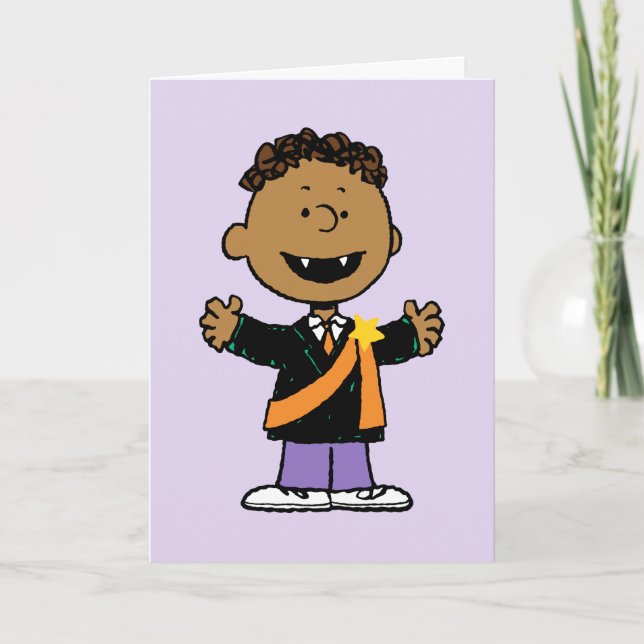 Peanuts | Franklin Halloween Vampire Card (Front)