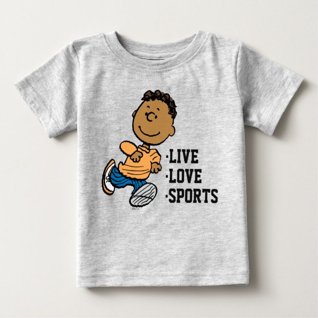 Peanuts | Franklin Running Baby T-Shirt (Front)