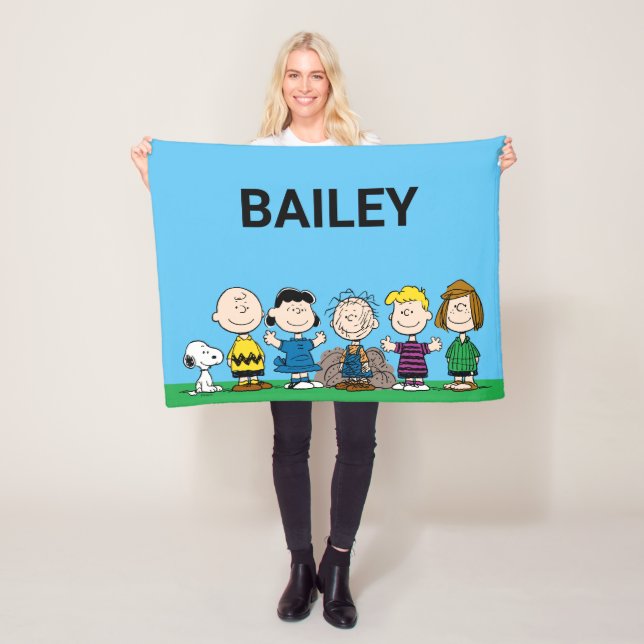 Peanuts Friends In A Row Fleece Blanket (In Situ)