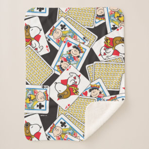 Peanuts Gang Card Deck Pattern Pet Sherpa Blanket