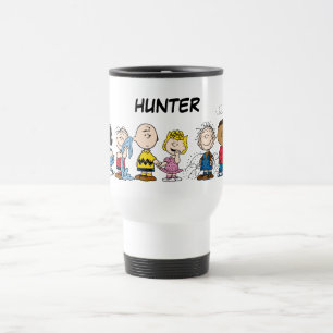 Peanuts Gang Group Lineup   Add Your Name Travel Mug