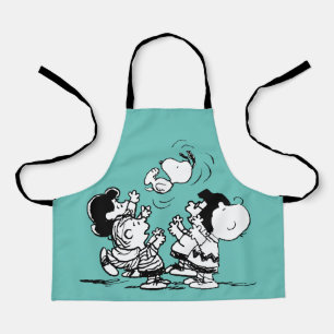 Peanuts Gang Lifting Snoopy Apron
