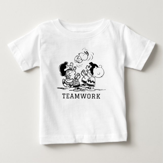 Peanuts Gang Lifting Snoopy Baby T-Shirt (Front)