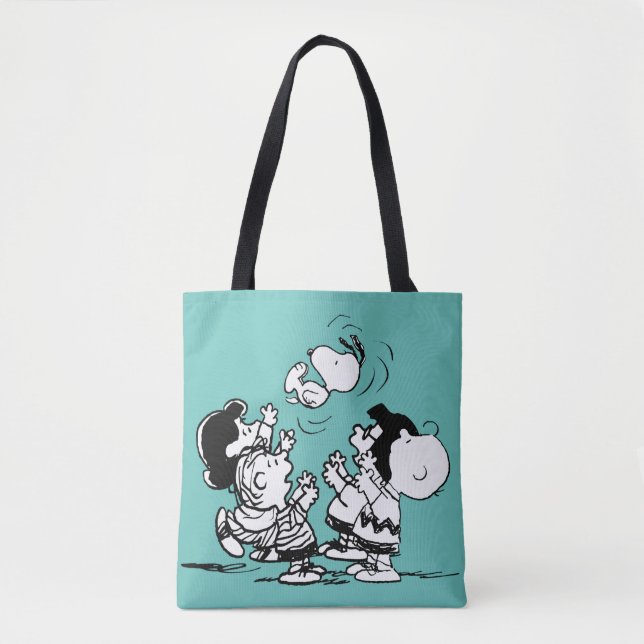 Peanuts Gang Lifting Snoopy Tote Bag (Front)