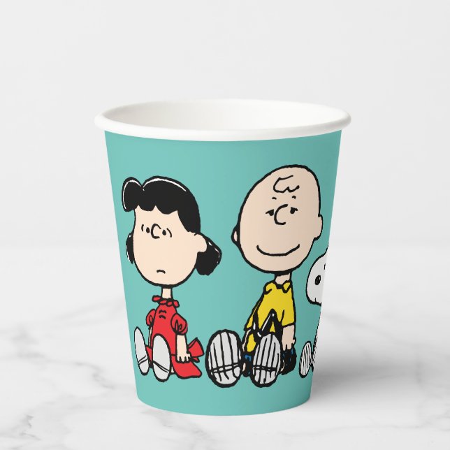Peanuts Gang Sitting Together Paper Cups (Front)