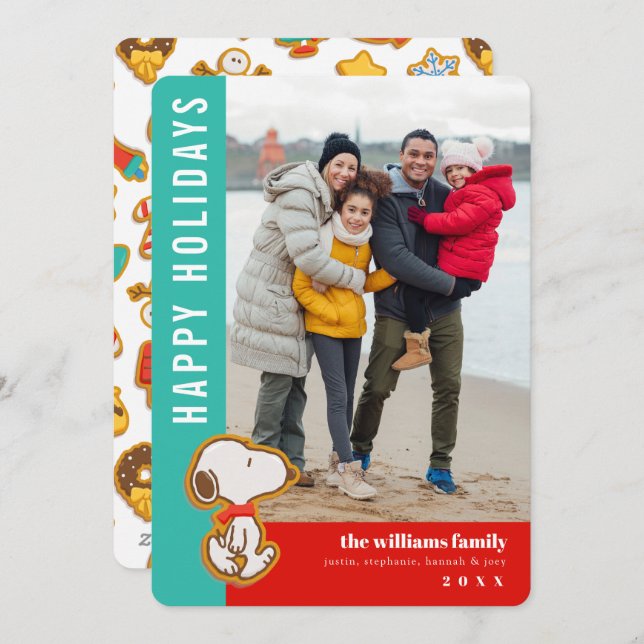 Peanuts Gingerbread Christmas Holiday Card (Front/Back)