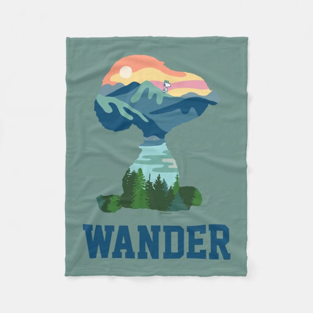 Peanuts | Great Outdoor Snoopy Portrait Fleece Blanket (Front)