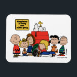 Peanuts | Happiness is Being One of the Gang Magnet<br><div class="desc">Happiness is indeed being part of the Peanuts gang, as depicted in the beloved comic strip and its various adaptations. The Peanuts characters, despite their flaws and struggles, find joy in their close-knit friendships and shared experiences.</div>