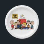 Peanuts | Happiness is Being One of the Gang Paper Plate<br><div class="desc">Happiness is indeed being part of the Peanuts gang, as depicted in the beloved comic strip and its various adaptations. The Peanuts characters, despite their flaws and struggles, find joy in their close-knit friendships and shared experiences.</div>