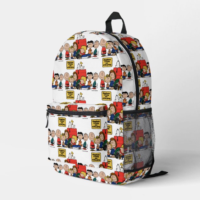 Peanuts | Happiness is Being One of the Gang Printed Backpack (Back Corner Right)