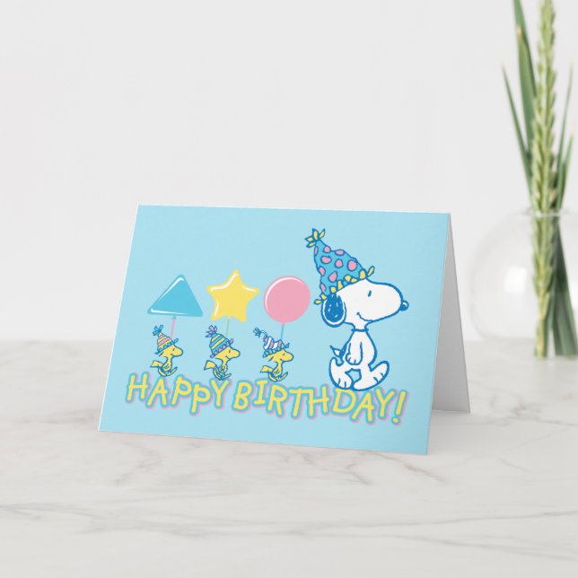 Peanuts | Happy Birthday Snoopy & Woodstock Card (Front)