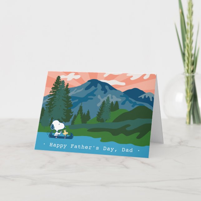 Peanuts | Happy Father's Day the Great Outdoors Holiday Card (Front)
