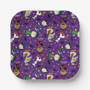 Peanuts Happy Halloween Pattern Paper Plate