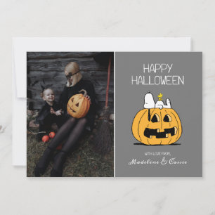 Peanuts Happy Halloween Snoopy & Jack O' Lantern Holiday Card