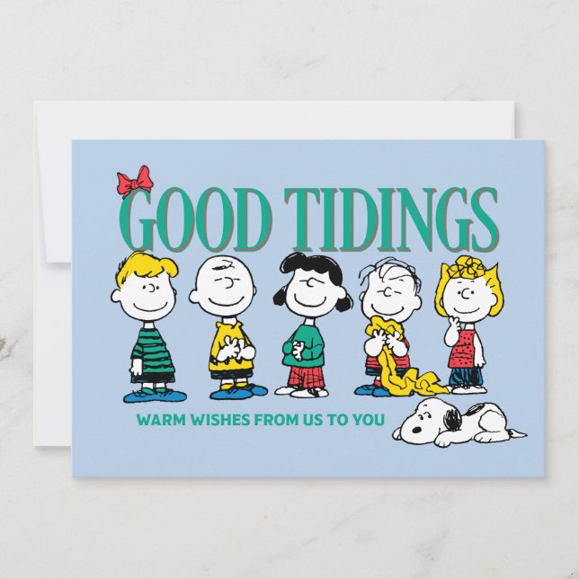 Peanuts Happy Holidays | Add Your Photos & Names Holiday Card (Front)
