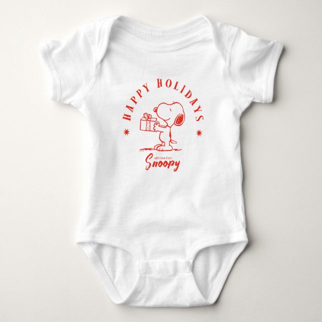 Peanuts | Happy Holidays from Snoopy Baby Bodysuit (Front)