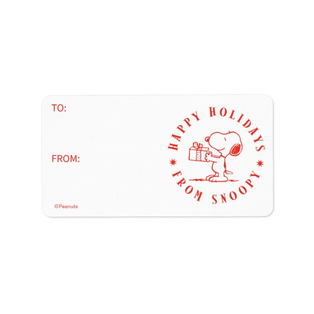 Peanuts | Happy Holidays from Snoopy Gift Tag (Front)