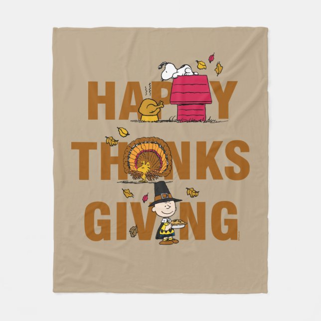 Peanuts | Happy Thanksgiving Combo Fleece Blanket (Front)