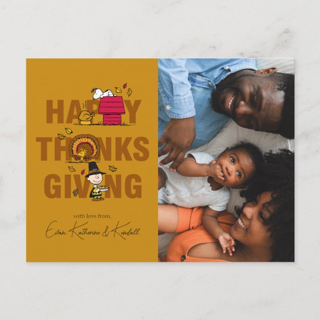 Peanuts | Happy Thanksgiving Holiday Postcard (Front)