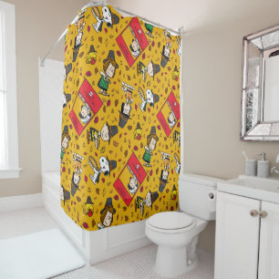 Peanuts Happy Thanksgiving Pattern Shower Curtain