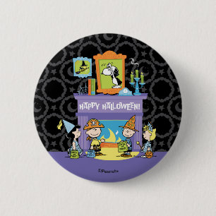 Peanuts Haunted Halls Halloween 6 Cm Round Badge